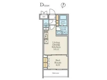 クレストコート池上六丁目(1LDK/3階)の間取り写真