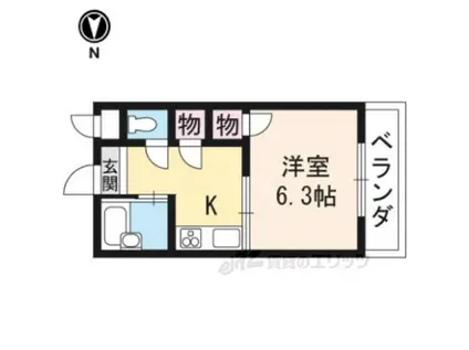 リバージュマンション(1K/1階)の間取り写真