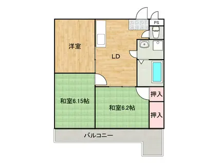 エスポワール神辺(3DK/4階)の間取り写真