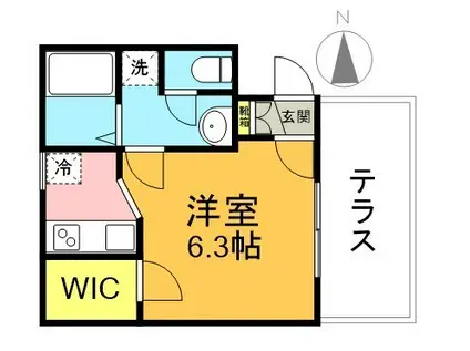 ハイツDEN松原(1K/1階)の間取り写真