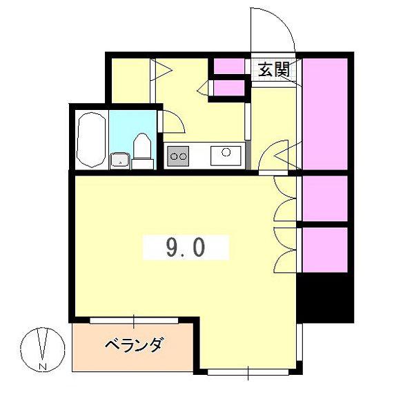フェミネ八王子(1K/6階)の間取り写真