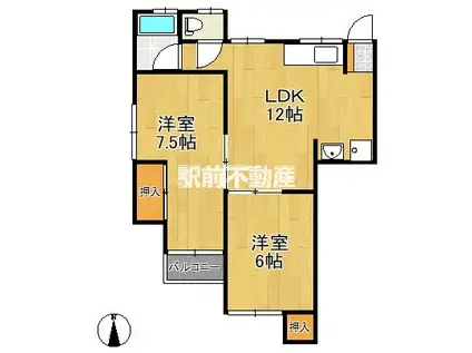 永江コーポ3(2LDK/2階)の間取り写真