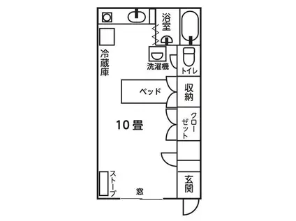 ハイツスコラ(ワンルーム/2階)の間取り写真