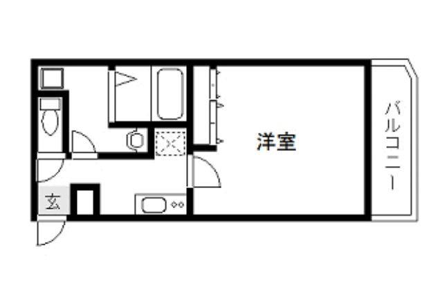 シュマンセプト 神戸(1K/1階)の間取り写真