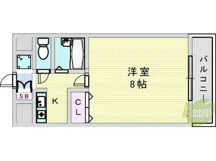 エクセレント上新12(1K/6階)の間取り写真