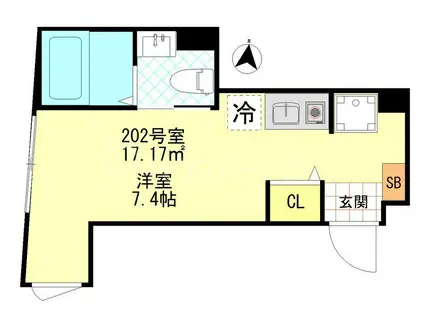 FERIO三河島(ワンルーム/3階)の間取り写真