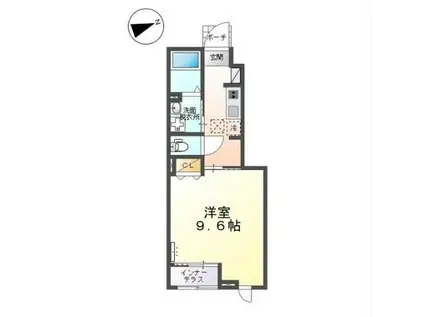 シーガルハウス(1K/1階)の間取り写真