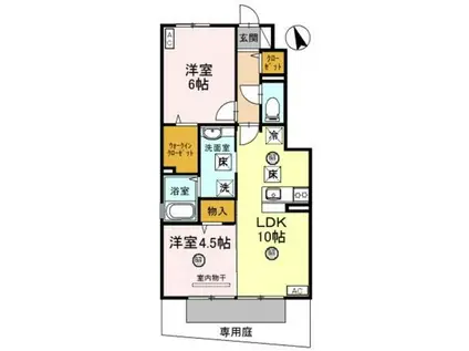 ルーチェ木ノ本(2LDK/1階)の間取り写真