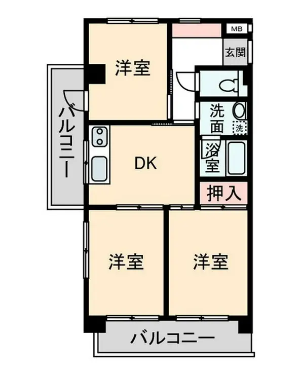 西原ISハイツ 5階階 間取り