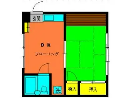 ハイムオオヤマ(1LDK/1階)の間取り写真