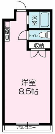 ルナTAKINO(ワンルーム/2階)の間取り写真