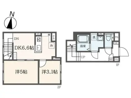 A LATO 日暮里(2DK/1階)の間取り写真