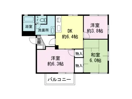 グレイスビラ(3DK/2階)の間取り写真