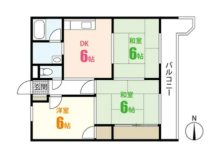 妙マンション(3DK/2階)の間取り写真