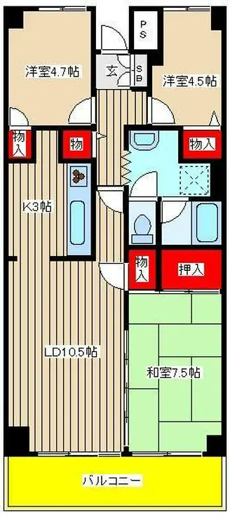 ハイラーク千葉 2階階 間取り
