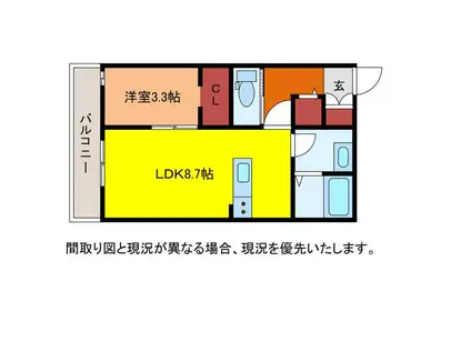 FIERTE(1LDK/2階)の間取り写真