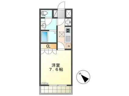 ブランシュール(1K/1階)の間取り写真