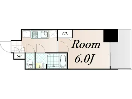 プレサンス九条グランデリーヴ(1K/9階)の間取り写真