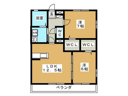 メゾン・アムール壱番館(2LDK/1階)の間取り写真