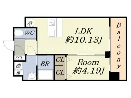 プレジオ弁天町(1LDK/12階)の間取り写真
