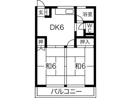 高木ビル(2DK/3階)の間取り写真