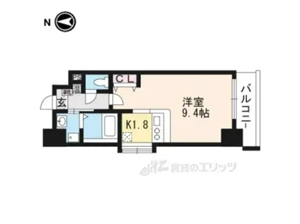 イクスコート大津駅前(ワンルーム/8階)の間取り写真