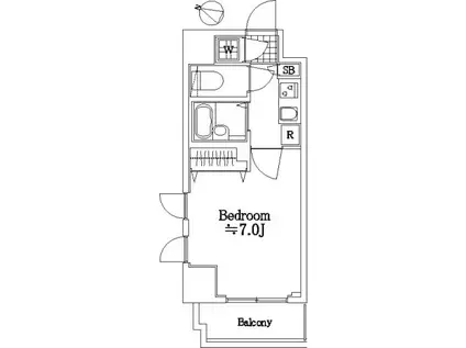 菱和パレス笹塚(1K/8階)の間取り写真