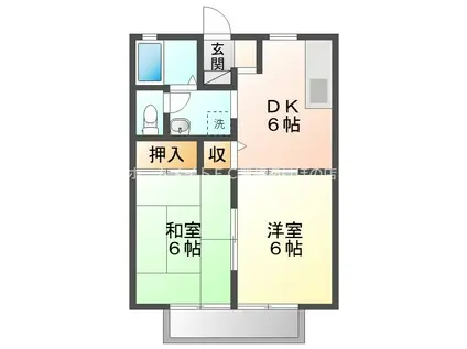 オレンジハウス東館(2DK/2階)の間取り写真