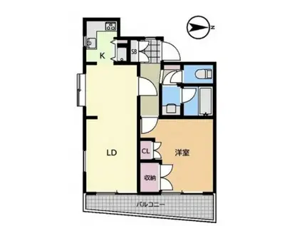エスポワール池尻(1LDK/3階)の間取り写真