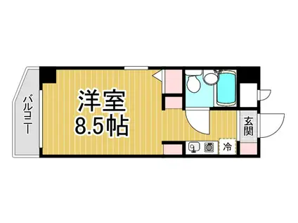 猪名寺パークマンション2(ワンルーム/4階)の間取り写真