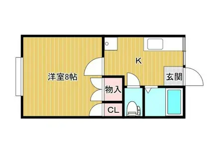 コーポラスパイユ(1K/1階)の間取り写真