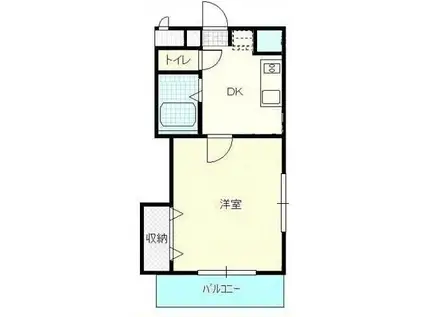 エスポワールI田井(1DK/3階)の間取り写真