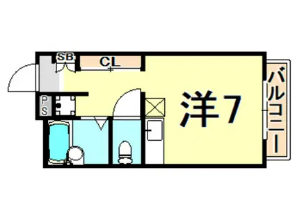 わいわいハイツ(ワンルーム/2階)の間取り写真