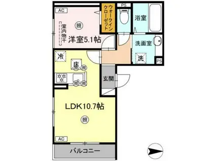 ラルゴ スターダスト(1LDK/1階)の間取り写真