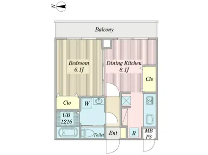 オアシス柳ヶ瀬ビル(1DK/7階)の間取り写真