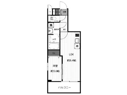 セオリー京都オーラ(1LDK/4階)の間取り写真