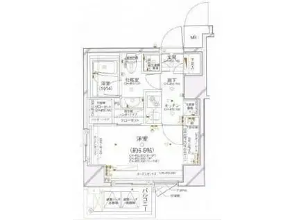 パレステュディオ麻布イースト(1K/6階)の間取り写真