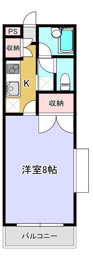LIBRE UNO(1K/1階)の間取り写真