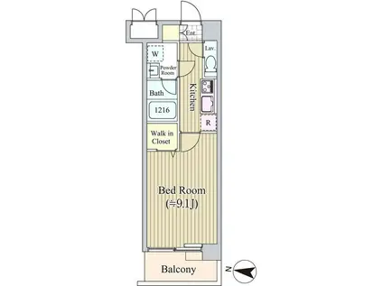 ALIVIO西麻布 アリビオ西麻布(1K/8階)の間取り写真