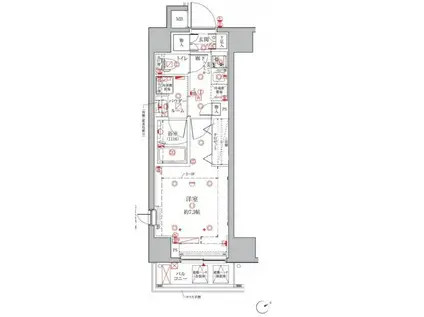 クレイシアIDZ三田(1K/4階)の間取り写真