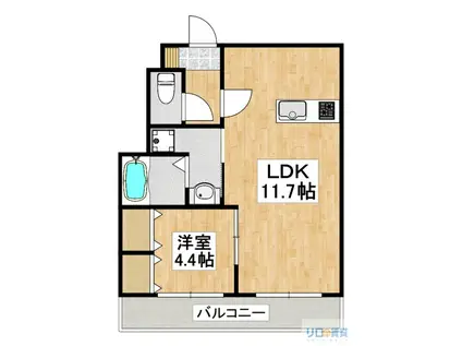 ARBRE FUILLE(1LDK/1階)の間取り写真