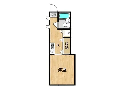 シャン・ド・フルール(1K/2階)の間取り写真