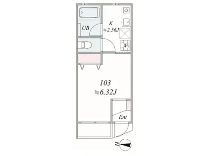 ブライト北赤羽(1K/1階)の間取り写真