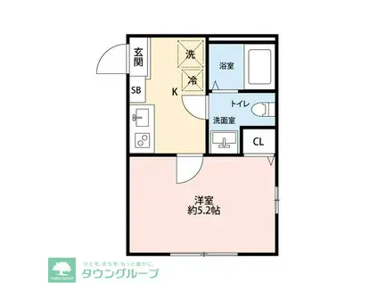 KEEP LAGOON桜ヶ丘(1K/1階)の間取り写真