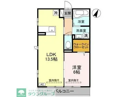 パルミラ(1LDK/2階)の間取り写真