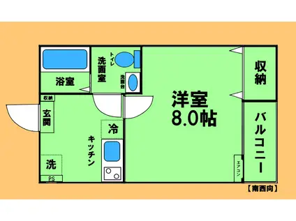 MQUARTO淵野辺I(1K/2階)の間取り写真