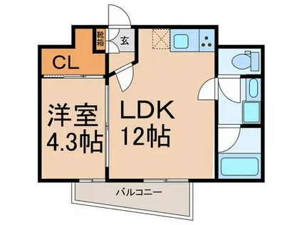 杉並区高円寺南5丁目計画(1LDK/2階)の間取り写真