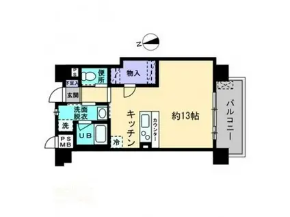 リヴェール(ワンルーム/8階)の間取り写真