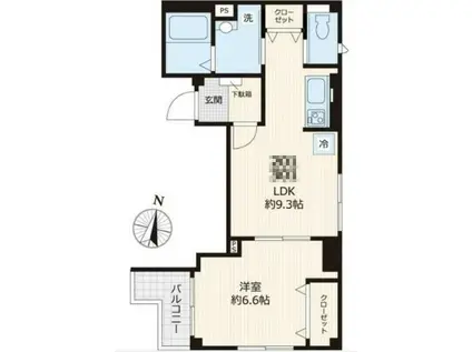 東京メトロ丸ノ内線 新大塚駅 徒歩7分 3階建 築6年(1LDK/3階)の間取り写真