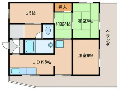 ペディコート神戸舞子坂(3SLDK/1階)の間取り写真